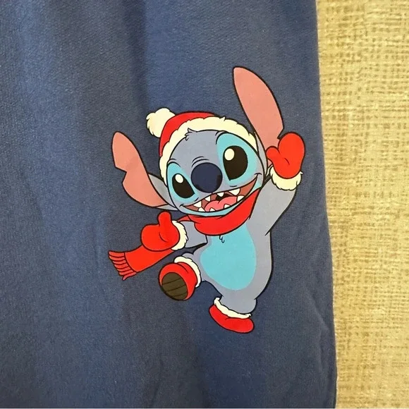Disney Stitch Christmas pajama sweatpants wide leg size large tall - Picture 3 of 9